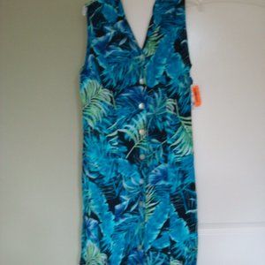 NWT TURQUOISE/LIME FLORAL DRESS SZ 8